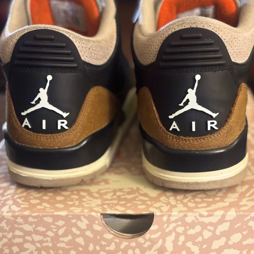 Jordan Black Brown Grey Orange Accent Sneakers